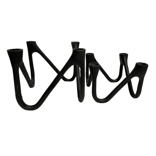 ALUMINIUM BLACK ADVENT CANDLE HOLDER